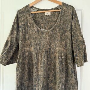 Pact Brown and Black Snake Print Mini Dress